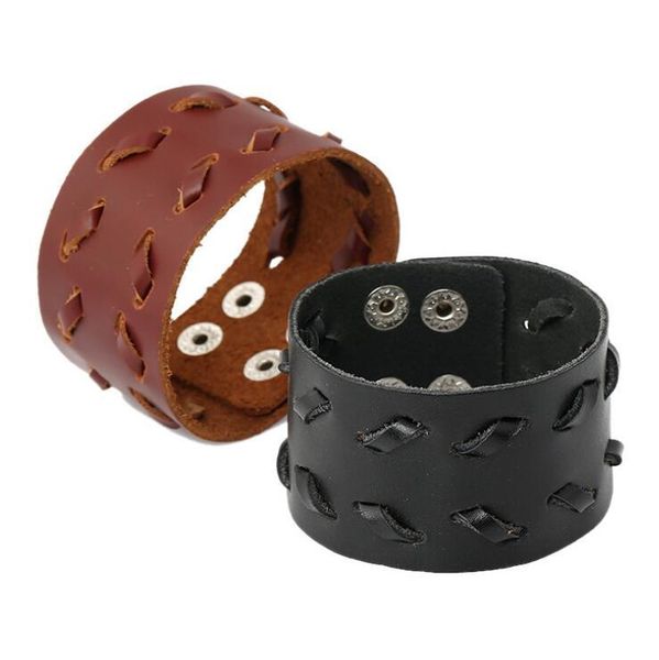 charm bracelets fashion punk biker wide bracelet cuff black brown genuine leather bangle women men braided wristbands vintage jewelry gift, Golden;silver
charm bracelets fashion punk biker wide bracelet cuff black brown genuine leather bangle women men braided wristbands vintage jewelry gift, Golden;silver