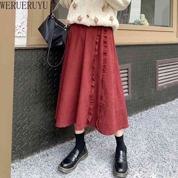 werueruyu winter skirt women corduroy skirt preppy style school elastic waist a line puffy long korean bottom clothes 210608, Black
werueruyu winter skirt women corduroy skirt preppy style school elastic waist a line puffy long korean bottom clothes 210608, Black