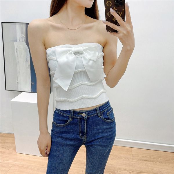 strapless bow cropped women knitted streetwear party clubwear fashion sleeveless skinny pure camisole, White
strapless bow cropped women knitted streetwear party clubwear fashion sleeveless skinny pure camisole, White