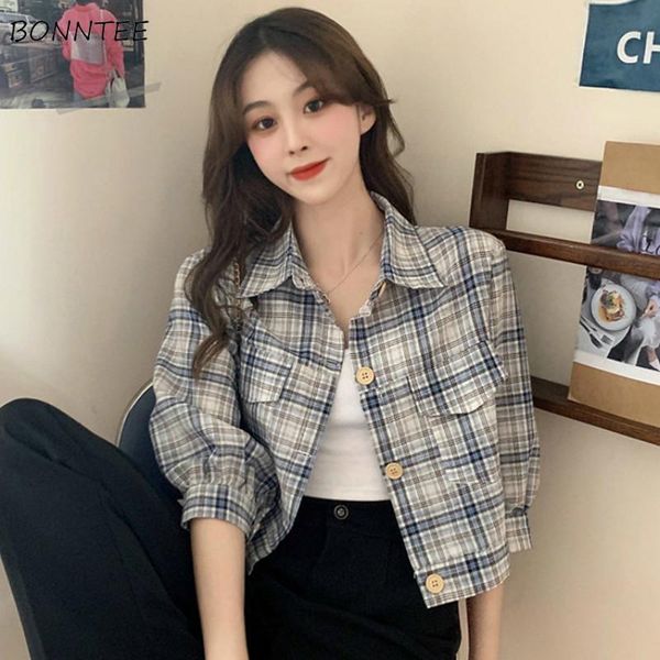 cropped jackets women vintage cargo chic bf style plaid fashion spring fall ladies outwear puff sleeve all-match ins femme coats women', Black;brown
cropped jackets women vintage cargo chic bf style plaid fashion spring fall ladies outwear puff sleeve all-match ins femme coats women', Black;brown