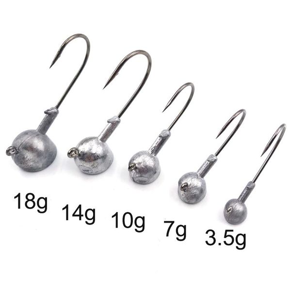 metal jig head fishing hook 3.5g 7g 10g 14g 18g 10pcs/bag tumbler anti-hanging grass lead hooks soft lure
metal jig head fishing hook 3.5g 7g 10g 14g 18g 10pcs/bag tumbler anti-hanging grass lead hooks soft lure