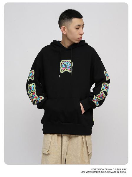 men's hoodies & sweatshirts foosace 2021 national fashion autumn/winter hoodie cotton thin hip hop butterfly print loose oversize for c, Black
men's hoodies & sweatshirts foosace 2021 national fashion autumn/winter hoodie cotton thin hip hop butterfly print loose oversize for c, Black