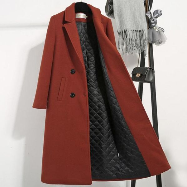 women's wool & blends plus size 3xlthicking women 2021 winter coat warm elegant slim double breasted long woolen, Black
women's wool & blends plus size 3xlthicking women 2021 winter coat warm elegant slim double breasted long woolen, Black