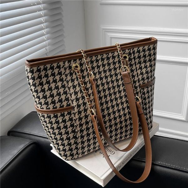 evening bags burminsa woven cloth plaid chain large tote shoulder for women brand designer houndstooth work ladies handbags trends 2021
evening bags burminsa woven cloth plaid chain large tote shoulder for women brand designer houndstooth work ladies handbags trends 2021