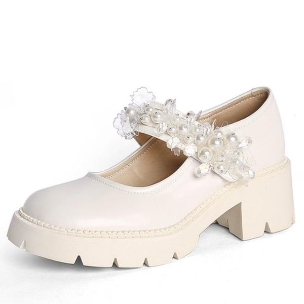 dress shoes casual beige mary jane women's pearl rhinestone flowers one-line with shallow mouth single, Black
dress shoes casual beige mary jane women's pearl rhinestone flowers one-line with shallow mouth single, Black