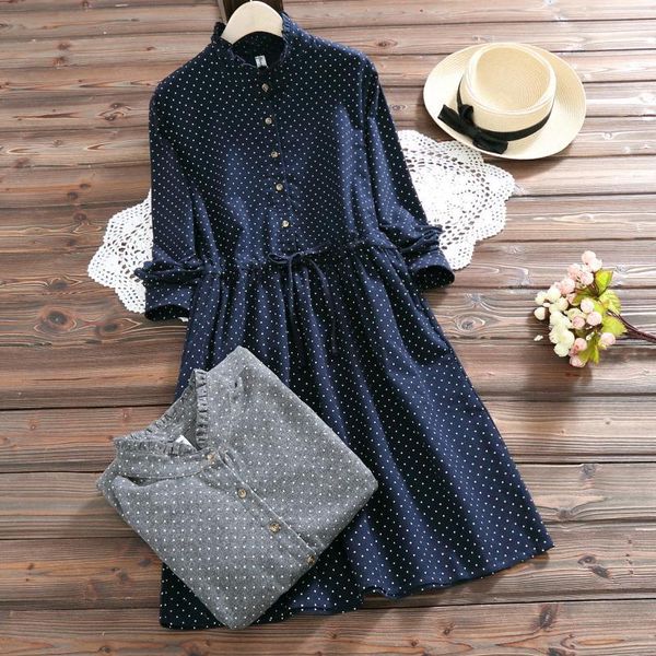 casual dresses preppy style autumn women cute dress gray blue green polka dot mujer vestidos vintage elegant kawaii cotton pv257, Black;gray
casual dresses preppy style autumn women cute dress gray blue green polka dot mujer vestidos vintage elegant kawaii cotton pv257, Black;gray