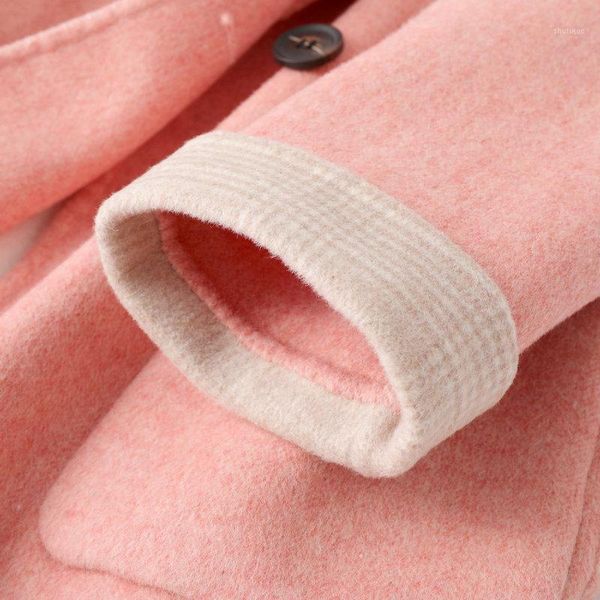 women's wool & blends elegant pink coat female autumn spring manteau femme hiver 2021 korean ladies woolen jacket women blend coats 080, Black
women's wool & blends elegant pink coat female autumn spring manteau femme hiver 2021 korean ladies woolen jacket women blend coats 080, Black