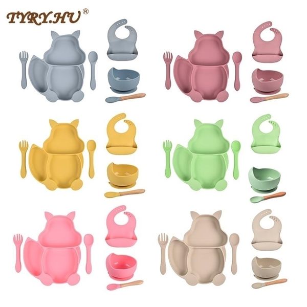 6pcs silicone baby feeding set squirrel divided dinner tableware sucker bowl spoon fork training food utensil dishes 211021
6pcs silicone baby feeding set squirrel divided dinner tableware sucker bowl spoon fork training food utensil dishes 211021