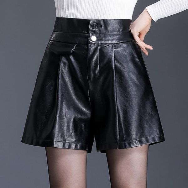 women's shorts autumn winter high waist plus size pu leather wide leg women fashion loose elegant casual black boots lady 6701, White;black
women's shorts autumn winter high waist plus size pu leather wide leg women fashion loose elegant casual black boots lady 6701, White;black