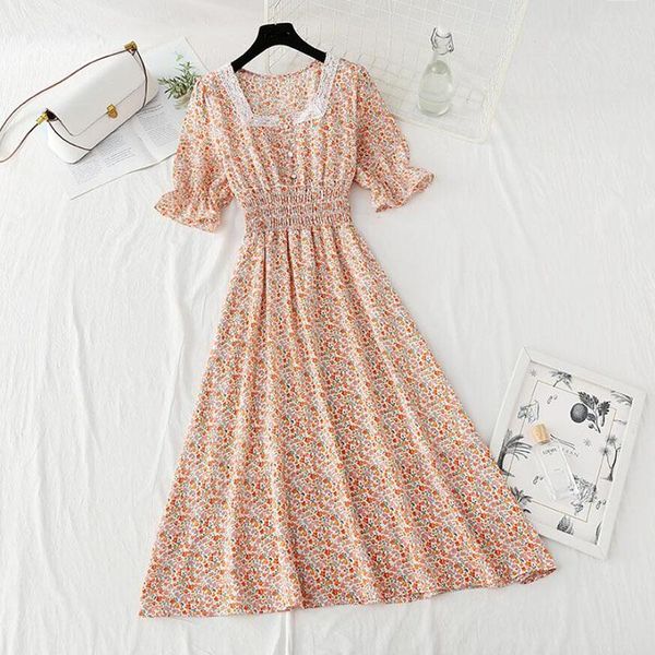 casual dresses elegant ruffle women short sleeve floral dress vintage square neck elastic waist print chiffon long 2021 summer, Black;gray
casual dresses elegant ruffle women short sleeve floral dress vintage square neck elastic waist print chiffon long 2021 summer, Black;gray