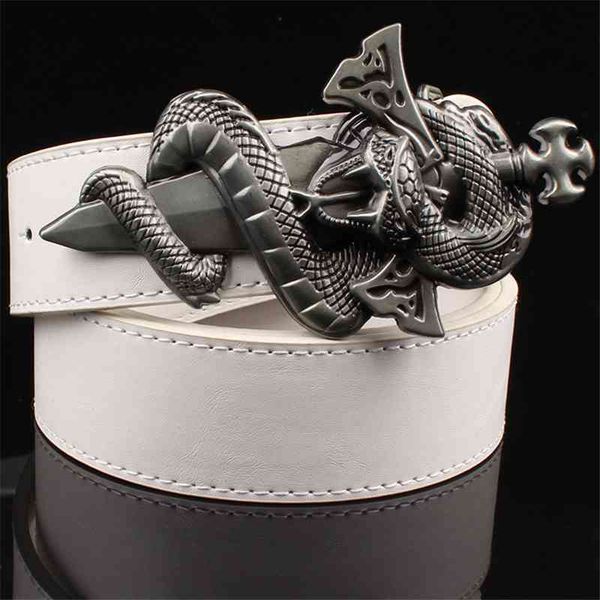 2021 low price wholesale fashion cool men's knife metal buckle leather belt wild sword pattern punk rock style, Black;brown
2021 low price wholesale fashion cool men's knife metal buckle leather belt wild sword pattern punk rock style, Black;brown