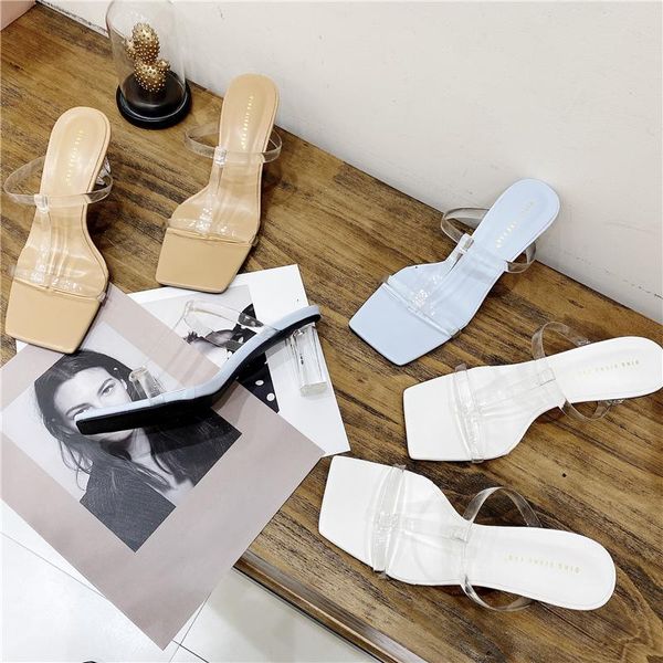 women slides 7cm high heels mules fetish summer sandals transparent slippers clear block wedding bridal chunky shoes, Black
women slides 7cm high heels mules fetish summer sandals transparent slippers clear block wedding bridal chunky shoes, Black
