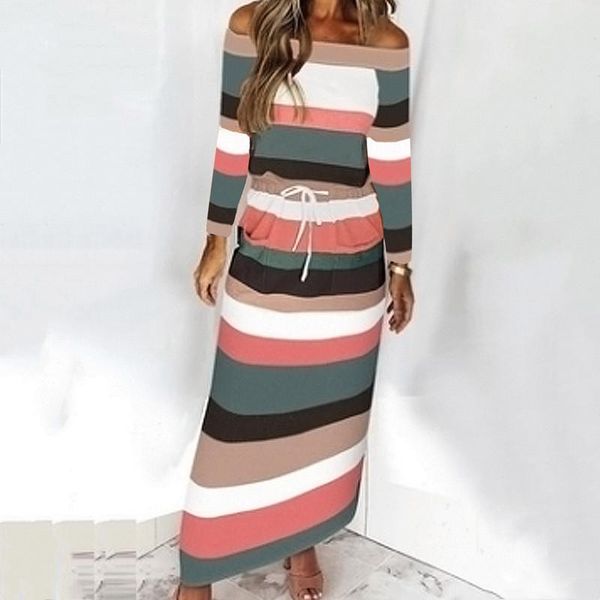 casual dresses fashion striped ladies maxi slash neck vestidos women dress party elegant long woman clothes robe femme, Black;gray
casual dresses fashion striped ladies maxi slash neck vestidos women dress party elegant long woman clothes robe femme, Black;gray