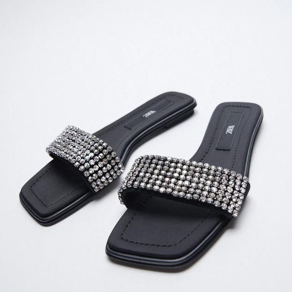 slippers 2021 summer outside woman diamond beading flat sandals crystal for female, Black
slippers 2021 summer outside woman diamond beading flat sandals crystal for female, Black