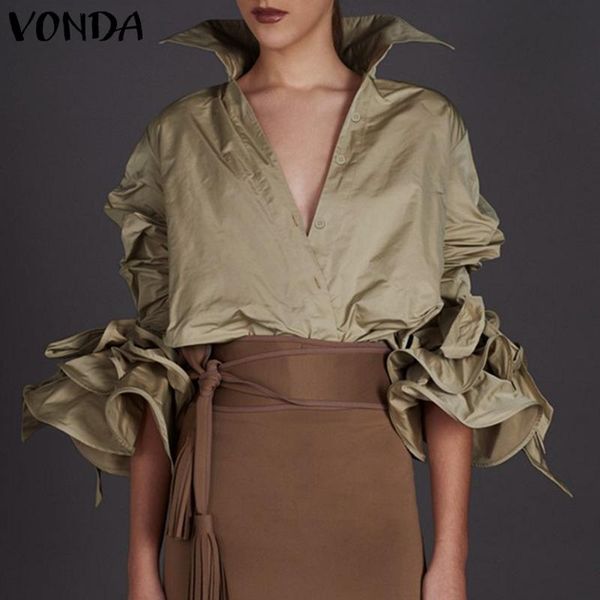 plus size women blouses vonda long flare sleeve lapel collar solid color shirts loose button blouse ladies office women's &, White
plus size women blouses vonda long flare sleeve lapel collar solid color shirts loose button blouse ladies office women's &, White