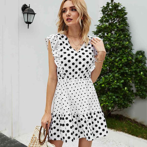 dress polka dot black and white mini dress women 2021 summer butterfly sleeve v neck ladies a-line ruffles casual patchwork dresses emd1, Black;gray
dress polka dot black and white mini dress women 2021 summer butterfly sleeve v neck ladies a-line ruffles casual patchwork dresses emd1, Black;gray
