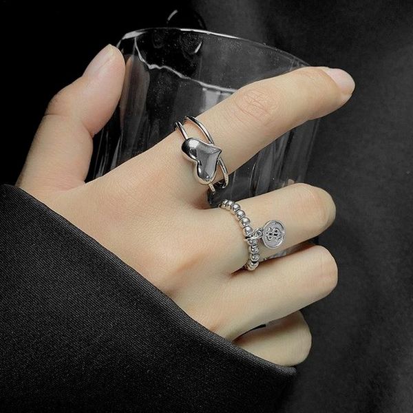 cluster rings vsnow statement double-layer love heart ring for women round bead chain coin medallion open adjustable index finger jewellery, Golden;silver
cluster rings vsnow statement double-layer love heart ring for women round bead chain coin medallion open adjustable index finger jewellery, Golden;silver