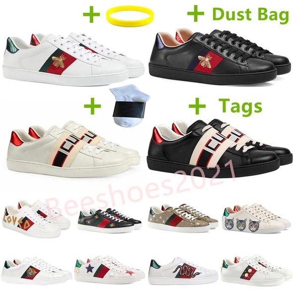 men casual shoes women italy bee leather white shoe embroidered green red stripe tiger snake couples trainers des chaussures, Black 
men casual shoes women italy bee leather white shoe embroidered green red stripe tiger snake couples trainers des chaussures, Black