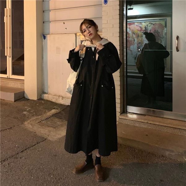 women's trench coats spring and autumn coat female chic windbreaker mid length over knee 2021 student fall winter versatile korean loos, Tan;black
women's trench coats spring and autumn coat female chic windbreaker mid length over knee 2021 student fall winter versatile korean loos, Tan;black