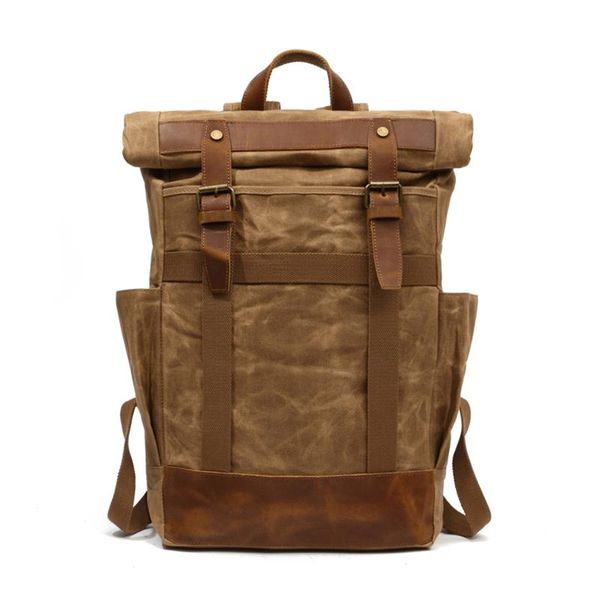 backpack waxed canvas travel men hiking camping rucksack bag lap15 6 inches for college student
backpack waxed canvas travel men hiking camping rucksack bag lap15 6 inches for college student