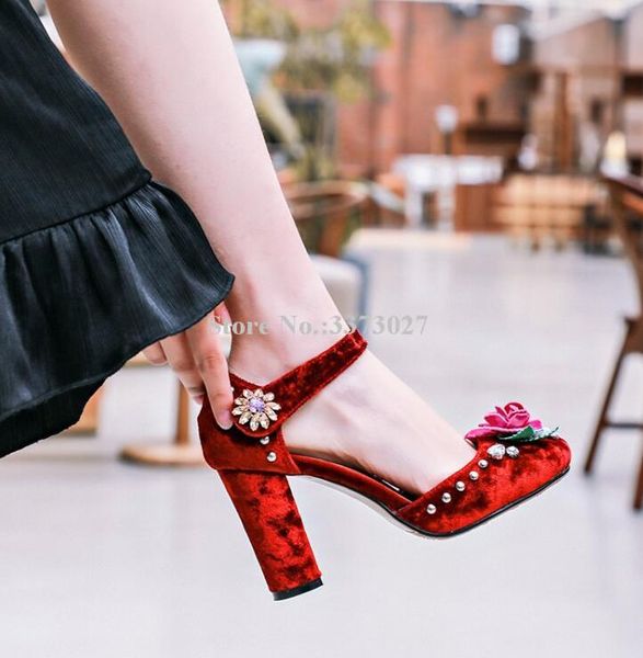 dress shoes velvet flower crystal chunky heel wedding women rhinestone thick single lady classical banquet, Black
dress shoes velvet flower crystal chunky heel wedding women rhinestone thick single lady classical banquet, Black