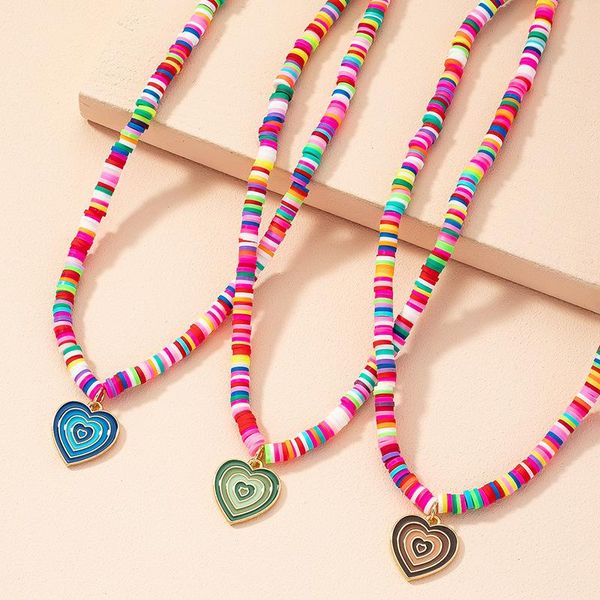 pendant necklaces colour boho heart necklace for women color soft polymer clay beads choker collar beach surfer jewelry gift, Silver
pendant necklaces colour boho heart necklace for women color soft polymer clay beads choker collar beach surfer jewelry gift, Silver