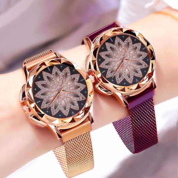 wristwatches women magnet buckle lucky flower watch luxury ladies stainless steel mesh belt quartz clock relogio feminino, Slivery;brown
wristwatches women magnet buckle lucky flower watch luxury ladies stainless steel mesh belt quartz clock relogio feminino, Slivery;brown