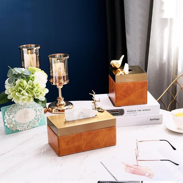 nordic style luxury tissue box living room deskpaper storage simple leather tray ornaments home decorations craft gifts boxes & napkins
nordic style luxury tissue box living room deskpaper storage simple leather tray ornaments home decorations craft gifts boxes & napkins