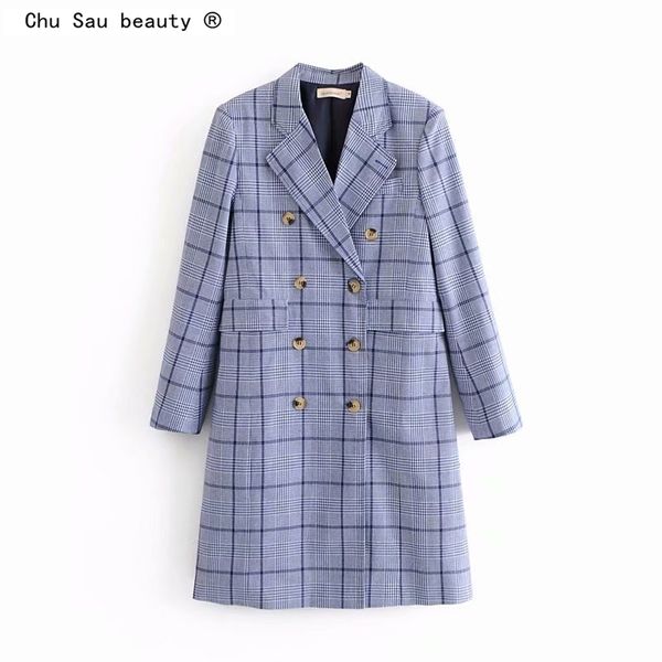 spring autumn korean blue plaid blazer coat windbreaker double-breasted casual british style long suit jacket for woman 210508, White;black
spring autumn korean blue plaid blazer coat windbreaker double-breasted casual british style long suit jacket for woman 210508, White;black