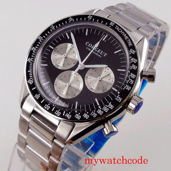 wristwatches arrive 40mm corgeut black dial 24 hours stainless steel bracelet quartz full chronograph mens watch c176, Slivery;brown
wristwatches arrive 40mm corgeut black dial 24 hours stainless steel bracelet quartz full chronograph mens watch c176, Slivery;brown