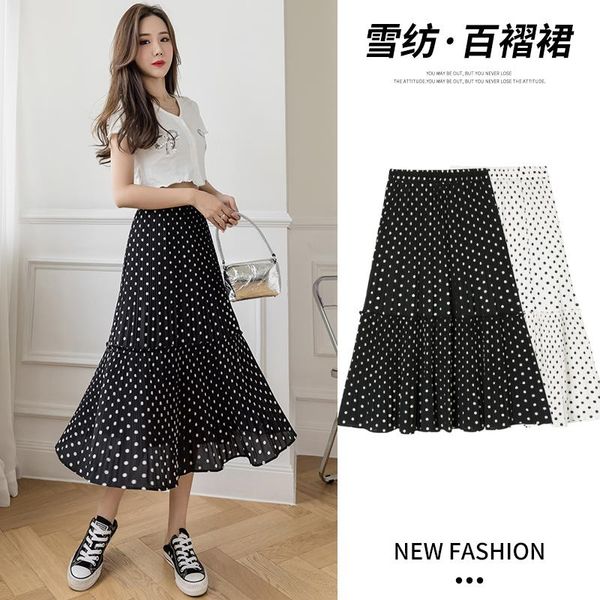 skirts 2021 arrival summer korean style women loose casual elastic waist a-line skirt chiffon dot patchwork mid-calf w346, Black
skirts 2021 arrival summer korean style women loose casual elastic waist a-line skirt chiffon dot patchwork mid-calf w346, Black