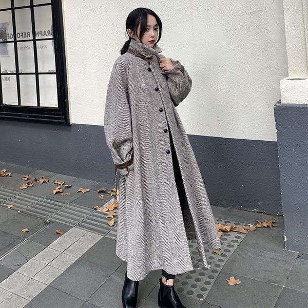 women's wool & blends herringbone woolen jacket womens mid-length 2021 winter korean-style loose-fit lace-up nipped waists duff /40, Black
women's wool & blends herringbone woolen jacket womens mid-length 2021 winter korean-style loose-fit lace-up nipped waists duff /40, Black