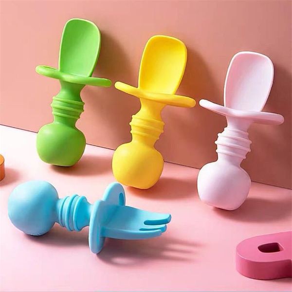 cups, dishes & utensils 2pcs/pack short handle spoon+ fork set solid color baby training spoon safety silicone children tableware dishware c
cups, dishes & utensils 2pcs/pack short handle spoon+ fork set solid color baby training spoon safety silicone children tableware dishware c