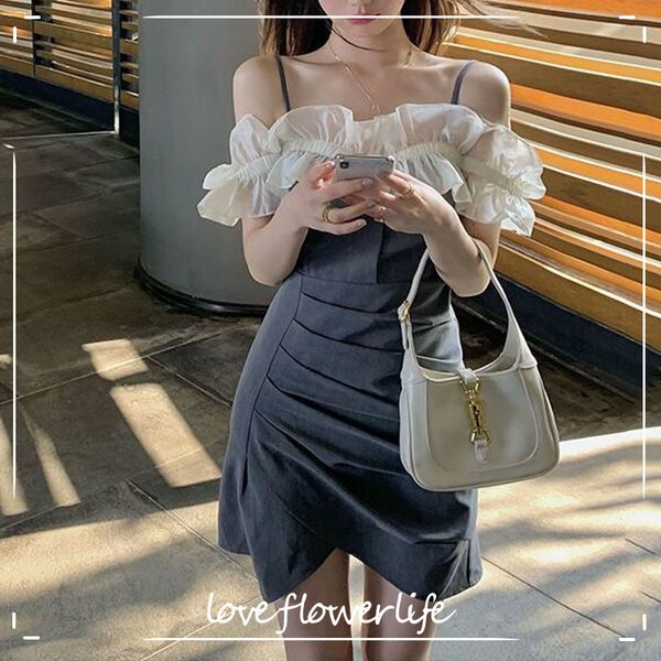 lace elegant mini shirt dress women one shoulder elegant strap dress office lady party evening dress korea summer 210521, Black;gray
lace elegant mini shirt dress women one shoulder elegant strap dress office lady party evening dress korea summer 210521, Black;gray