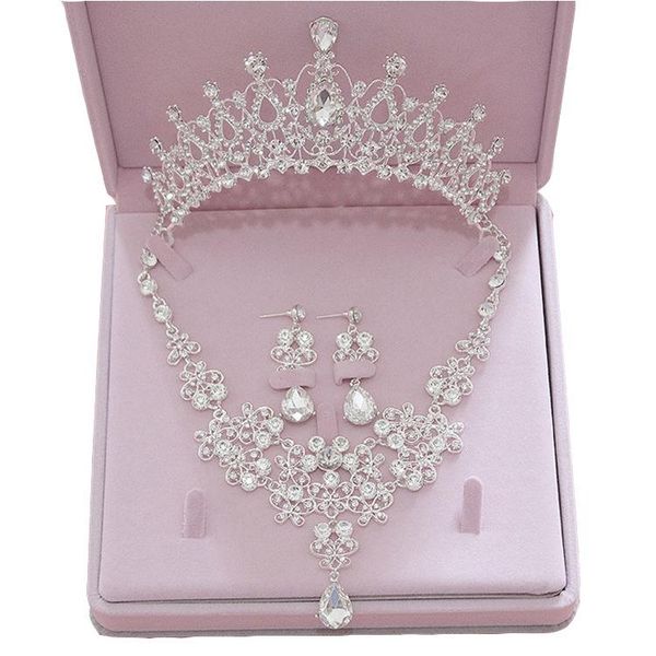 headpieces 3pcs set bridal headwear diamond zircon crown eearrings nnecklace wedding aaccessory jewelry, Silver
headpieces 3pcs set bridal headwear diamond zircon crown eearrings nnecklace wedding aaccessory jewelry, Silver