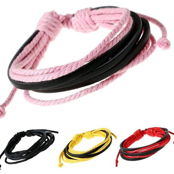 link, chain vintage multicolor hand-woven leather rope bracelet men women jewelry trendy wild bracelets wristband casual accessories gifts, Black
link, chain vintage multicolor hand-woven leather rope bracelet men women jewelry trendy wild bracelets wristband casual accessories gifts, Black
