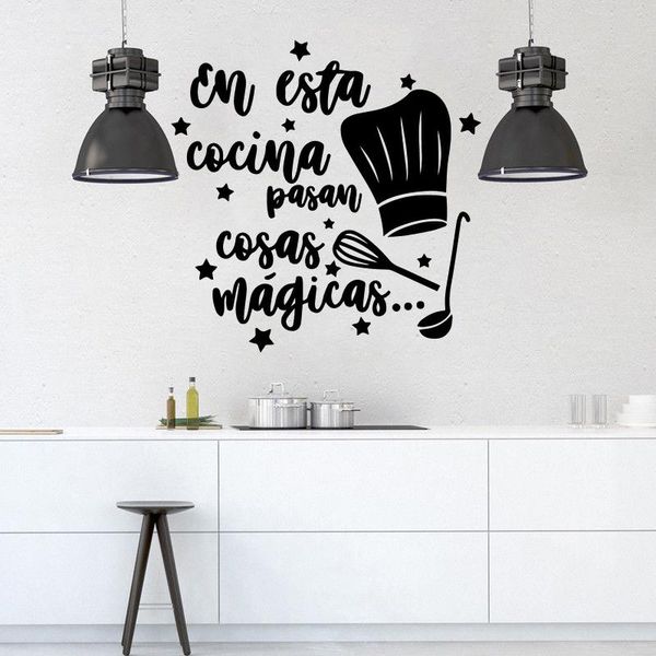 wall stickers en esta cocina pasan cosas mágicas spanish quotes sticker mural kitchen room decals home decoration wallpaper ru2056
wall stickers en esta cocina pasan cosas mágicas spanish quotes sticker mural kitchen room decals home decoration wallpaper ru2056