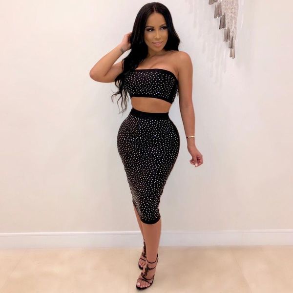 strapless drill slim wrap buttock skirt nightclub two piece sets wnk8730 women's pants, White
strapless drill slim wrap buttock skirt nightclub two piece sets wnk8730 women's pants, White