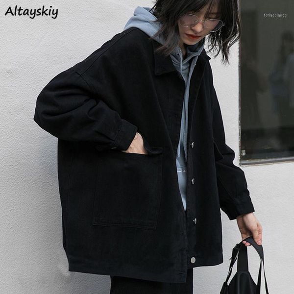 women's jackets women solid basic turn-down collar japan style harajuku retro safari chic oversize leisure all-match hipsters teen, Black;brown
women's jackets women solid basic turn-down collar japan style harajuku retro safari chic oversize leisure all-match hipsters teen, Black;brown