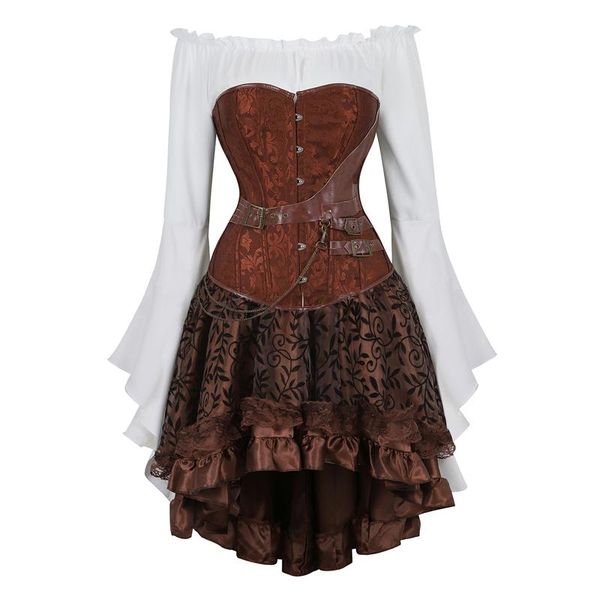 bustiers & corsets steampunk pirate corset dress skirt three-piece costume gothic clothes burlesque shirt femme brown plus size, Black;white
bustiers & corsets steampunk pirate corset dress skirt three-piece costume gothic clothes burlesque shirt femme brown plus size, Black;white