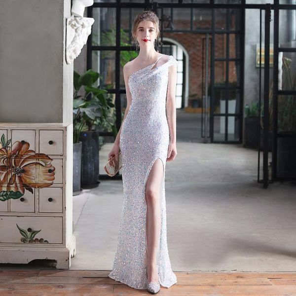party dresses trendy slim full length sparkly long cocktail evening gowns robe de soire mariage slit one shoulder celebrity, White;black
party dresses trendy slim full length sparkly long cocktail evening gowns robe de soire mariage slit one shoulder celebrity, White;black