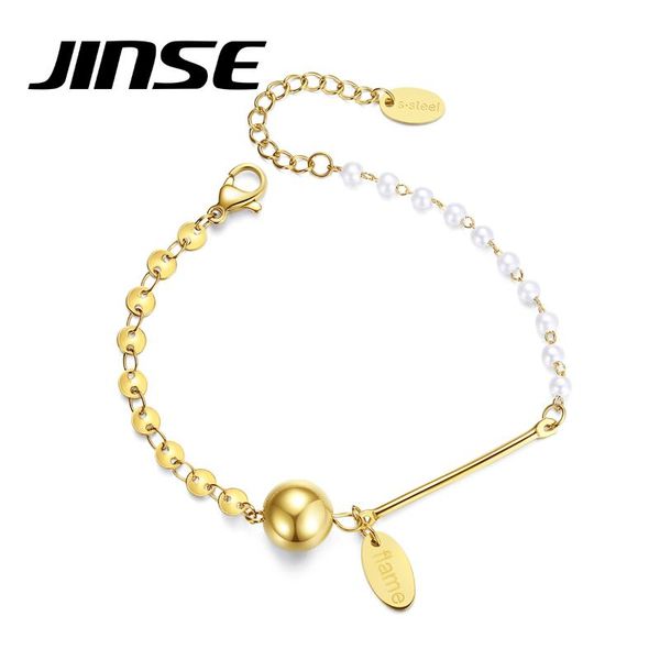 link, chain jinse trendy stainless steel round beads bracelet for women fashion jewelry imitation pearls punk cold collier femme gifts, Black
link, chain jinse trendy stainless steel round beads bracelet for women fashion jewelry imitation pearls punk cold collier femme gifts, Black