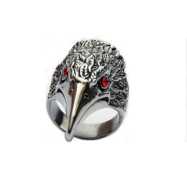 domineering stainless steel bird head ring personality punk ring jewelry, Black 
domineering stainless steel bird head ring personality punk ring jewelry, Black