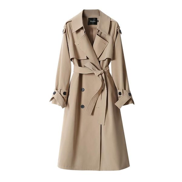 women's trench coats casaco feminino windbreaker ladies spring autumn 2021 korean mid-length british style loose temperament coat, Tan;black
women's trench coats casaco feminino windbreaker ladies spring autumn 2021 korean mid-length british style loose temperament coat, Tan;black