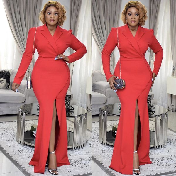 women party dress red long cleft hip office wear thin african event elegant occasion robes k7v5, Black;gray
women party dress red long cleft hip office wear thin african event elegant occasion robes k7v5, Black;gray