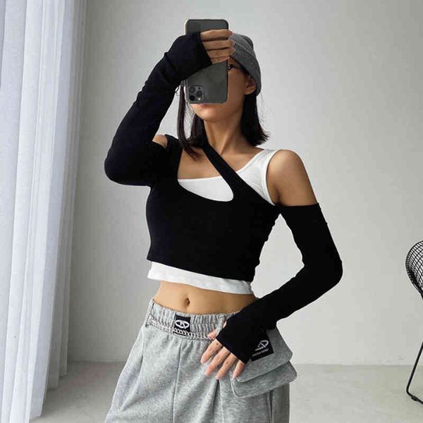 casual dresses women's off shoulder long sleeve t-shirt, fashion personality ultra-thin vest, two-piece fake hip-hop t-shirt 8vmc, Black;gray
casual dresses women's off shoulder long sleeve t-shirt, fashion personality ultra-thin vest, two-piece fake hip-hop t-shirt 8vmc, Black;gray