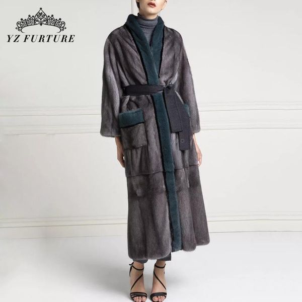 women's fur & faux 2021 real mink coat full wool natural warmth fashion splicing tempera winter, Black
women's fur & faux 2021 real mink coat full wool natural warmth fashion splicing tempera winter, Black