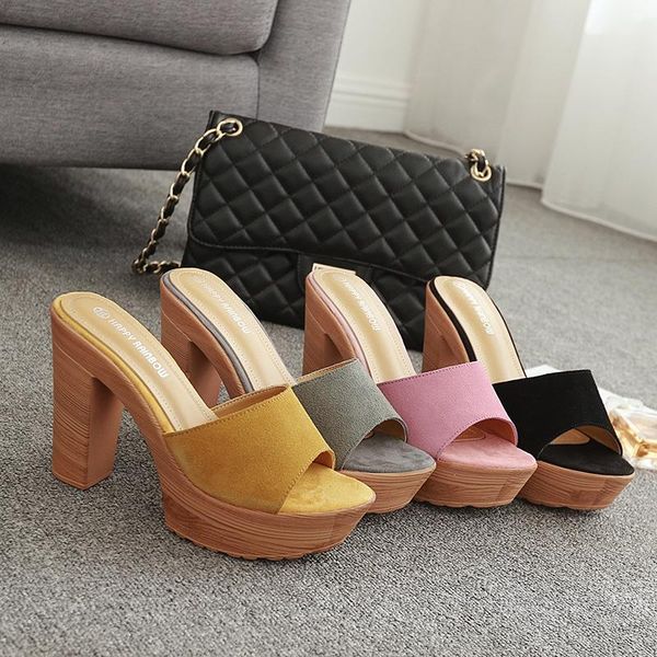 slippers wooden block heel ladies summer platform shoes femme flipflops thick bottom loafers flock fish mouth beach slides women, Black
slippers wooden block heel ladies summer platform shoes femme flipflops thick bottom loafers flock fish mouth beach slides women, Black
