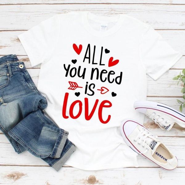 all you need is love heart print valentines day gift shirt women lovely graphic t shirts summer tee femme streetwear women's t-shirt, White
all you need is love heart print valentines day gift shirt women lovely graphic t shirts summer tee femme streetwear women's t-shirt, White