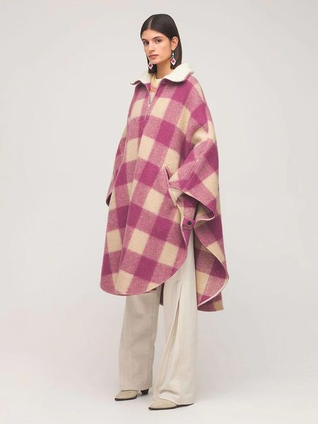women's wool & blends women coat 2021 autumn and winter retrotwo-color plaid cloak lapel woolen shawl mid-length, Black
women's wool & blends women coat 2021 autumn and winter retrotwo-color plaid cloak lapel woolen shawl mid-length, Black